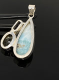 Gemstone Pendant - Larimar, Amethyst and Lemon Quartz, Bohemian Jewelry, Larimar Pendant, Sterling Silver Jewelry