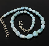 Larimar Gemstone Necklace, Sterling Silver Bohemian Jewelry, Spiritual Healing Crystal Necklace, Throat Chakra Jewelry, December Birthstone