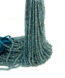 7.5" Natural Tourmaline Gemstone Beads, Paraiba Color Tourmaline Beads, Indicolite Tourmaline Beads, Bulk Wholesale Beads, 3mm - 4.5mm