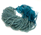 7.5" Natural Tourmaline Gemstone Beads, Paraiba Color Tourmaline Beads, Indicolite Tourmaline Beads, Bulk Wholesale Beads, 3mm - 4.5mm