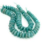 Amazonite Gemstone Beads - German Cut, Amazonite Saucer Beads, Bulk Wholesale Beads, Amazonite Disc Beads, 10-15mm, 8" Strand