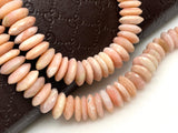 8" Natural Pink Opal Gemstone Beads, German Cut Pink Opal Saucer Beads, Bulk Wholesale Beads, 8-14mm