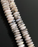 7.5" Natural Pink Dendrite Opal Gemstone Beads, German Cut Saucer Beads, Bulk Wholesale Beads, 9mm-14mm