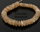 Natural Moonstone Gemstone Beads - German Cut Saucer Beads, Bulk Wholesale Beads, 8- 13mm, 8" Strand