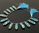 Natural Copper Turquoise Gemstone Beads, Jewelry Supplies for Jewelry Making, Wholesale Beads, Bulk Beads, 8” Strand/ 12 Pcs
