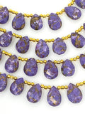 Mohave Purple Copper Turquoise Beads, Gemstone Beads, Jewelry Supplies Bull Beads for DIY Jewelry Making, 8" Strand