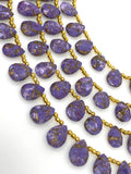 Mohave Purple Copper Turquoise Beads, Gemstone Beads, Jewelry Supplies Bull Beads for DIY Jewelry Making, 8" Strand