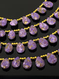 Mohave Purple Copper Turquoise Beads, Gemstone Beads, Jewelry Supplies Bull Beads for DIY Jewelry Making, 8" Strand