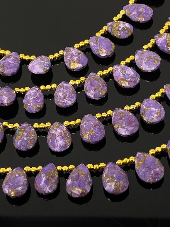 Mohave Purple Copper Turquoise Beads, Gemstone Beads, Jewelry Supplies Bull Beads for DIY Jewelry Making, 8