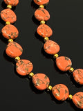 Mohave Orange Copper Turquoise Beads, Gemstone Beads, Wholesale Bulk Beads for DIY Jewelry Making, Jewelry Supplies, 8" Strand