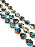 Oyster Copper Turquoise Beads, Turquoise Beads, Healing Crystal, Natural Gemstones, Wholesale Beads, Bulk Beads, 8" Strand