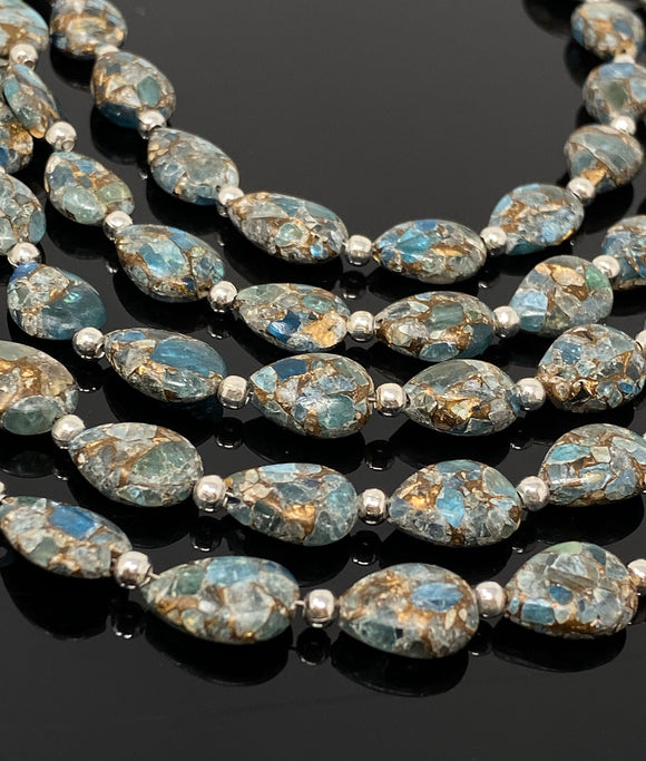 Mohave Neon Apatite Copper Turquoise Beads, Gemstone Beads, Healing Crystal, Apatite Beads, Jewelry Supplies, Bulk Beads, 8