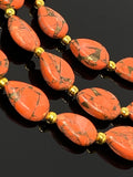 Mohave Orange Copper Turquoise Beads, Gemstone Beads, Healing Crystal Beads, Bulk Beads, Jewelry Supplies, 8" Strand