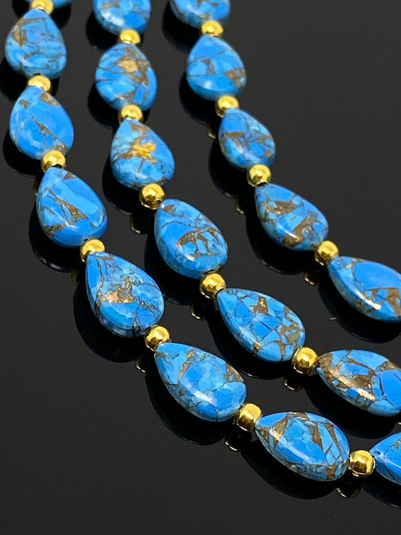 Blue Copper Turquoise Gemstone Beads, Turquoise Beads, Mohave Turquoise Beads, Jewelry Supplies, Bulk Wholesale Beads, 8