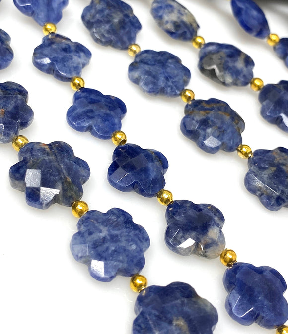 Sodalite Beads - Flower Shape, Gemstone Beads, Jewelry Supplies for Jewelry Making, Wholesale Beads, Bulk Beads, 8