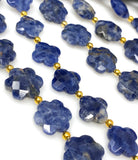 Sodalite Beads - Flower Shape, Gemstone Beads, Jewelry Supplies for Jewelry Making, Wholesale Beads, Bulk Beads, 8"Strand