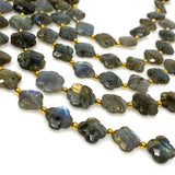 Labradorite Beads - Flower Shape, Gemstone Beads, Wholesale Bulk Beads, Jewelry Supplies for Jewelry Making, 8” Strand