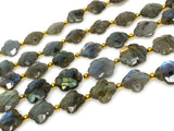 Labradorite Beads - Flower Shape, Gemstone Beads, Wholesale Bulk Beads, Jewelry Supplies for Jewelry Making, 8” Strand