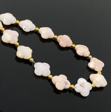 Pink Opal Gemstone Beads - Flower Shape, Pink Opal Beads, Bulk Wholesale Beads, Jewelry Supplies for Jewelry Making, 8” Strand