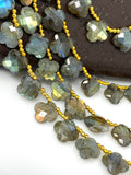 Labradorite Beads - Flower Shape, Gemstone Beads, Wholesale Bulk Beads, Jewelry Supplies for Jewelry Making, 8” Strand