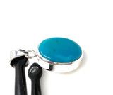 Natural Sleeping Beauty Turquoise Pendant, Sterling Silver Turquoise Gemstone Pendant, Bohemian Jewelry, 1.25” X 0.70”