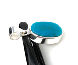 Natural Sleeping Beauty Turquoise Pendant, Sterling Silver Turquoise Gemstone Pendant, Bohemian Jewelry, 1.45” X 0.65”