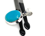 Natural Sleeping Beauty Turquoise Pendant, Sterling Silver Turquoise Gemstone Pendant, Bohemian Jewelry, 1.40” X 0.65”