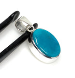 Natural Sleeping Beauty Turquoise Pendant, Sterling Silver Turquoise Gemstone Pendant, Bohemian Jewelry, 1.40” X 0.60”