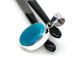 Natural Sleeping Beauty Turquoise Pendant, Sterling Silver Turquoise Gemstone Pendant, Bohemian Jewelry, 1.40” X 0.60”