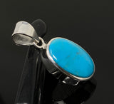 Natural Sleeping Beauty Turquoise Pendant, Sterling Silver Turquoise Gemstone Pendant, Spiritual Healing Crystal Pendant, Chakra Jewelry