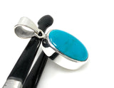 Natural Sleeping Beauty Turquoise Pendant, Sterling Silver Turquoise Gemstone Pendant, Bohemian Jewelry, 1.45” X 0.60”