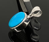 Natural Sleeping Beauty Turquoise Pendant, Sterling Silver Turquoise Gemstone Pendant, Bohemian Jewelry, 1.30” X 0.65”
