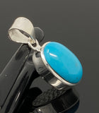Natural Sleeping Beauty Turquoise Pendant, Sterling Silver Gemstone Pendant, Bohemian Jewelry, 1.30” X 0.55”