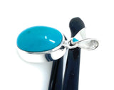 Natural Sleeping Beauty Turquoise Pendant, Sterling Silver Gemstone Pendant, Bohemian Jewelry, 1.30” X 0.55”