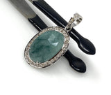 Natural Emerald Pave Diamond Pendant, Spiritual Healing Crystal Jewelry, Heart Chakra Balancing Gemstone Jewelry, May Birthstone Jewelry