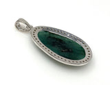 Emerald Diamond Pendant, May Birthstone Heart Chakra Healing Jewelry, Spiritual Crystal Jewelry, Handmade Silver Emerald Pendant Gifts
