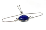 Lapis Lazuli Gemstone Bracelet, Sterling Silver Bolo Bracelet, AAA Quality Lapis Lazuli Bracelet, Gifts for Her
