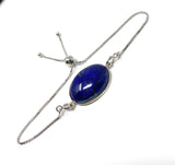 Lapis Lazuli Gemstone Bracelet, Sterling Silver Bolo Bracelet, AAA Quality Lapis Lazuli Bracelet, Gifts for Her