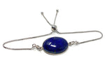 Lapis Lazuli Gemstone Bracelet, Sterling Silver Bolo Bracelet, AAA Quality Lapis Lazuli Bracelet, Gifts for Her