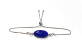 Lapis Lazuli Gemstone Bracelet, Sterling Silver Bolo Bracelet, AAA Quality Lapis Lazuli Bracelet, Gifts for Her