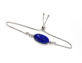 Lapis Lazuli Gemstone Bracelet, Sterling Silver Bolo Bracelet, AAA Quality Lapis Lazuli Bracelet, Gifts for Her