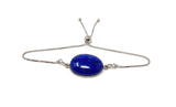 Lapis Lazuli Gemstone Bracelet, Sterling Silver Adjustable Bracelet, AAA Quality Lapis Lazuli Bracelet, Gifts for Her