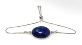 Lapis Lazuli Gemstone Bracelet, Sterling Silver Bolo Bracelet, AAA Quality Lapis Lazuli Bracelet, Gifts for Her
