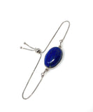Lapis Lazuli Gemstone Bracelet, Sterling Silver Bolo Bracelet, AAA Quality Lapis Lazuli Bracelet, Gifts for Her