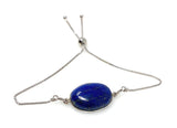 Lapis Lazuli Gemstone Bracelet, Sterling Silver Bolo Bracelet, AAA Quality Lapis Lazuli Bracelet, Gifts for Her