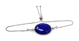 Lapis Lazuli Gemstone Bracelet, Sterling Silver Bolo Bracelet, AAA Quality Lapis Lazuli Bracelet, Gifts for Her