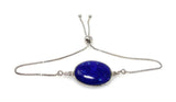Lapis Lazuli Gemstone Bracelet, Sterling Silver Bolo Bracelet, AAA Quality Lapis Lazuli Bracelet, Gifts for Her