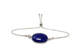 Lapis Lazuli Gemstone Bracelet, Sterling Silver Bolo Bracelet, AAA Quality Lapis Lazuli Bracelet, Gifts for Her