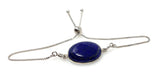 Lapis Lazuli Gemstone Bracelet, Sterling Silver Bolo Bracelet, AAA Quality Lapis Lazuli Bracelet, Gifts for Her