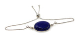 Lapis Lazuli Gemstone Bracelet, Sterling Silver Bolo Bracelet, AAA Quality Lapis Lazuli Bracelet, Gifts for Her